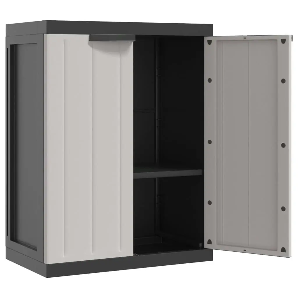 Outdoor Storage Cabinet Grey and Black 65x37x85 cm PP 364199