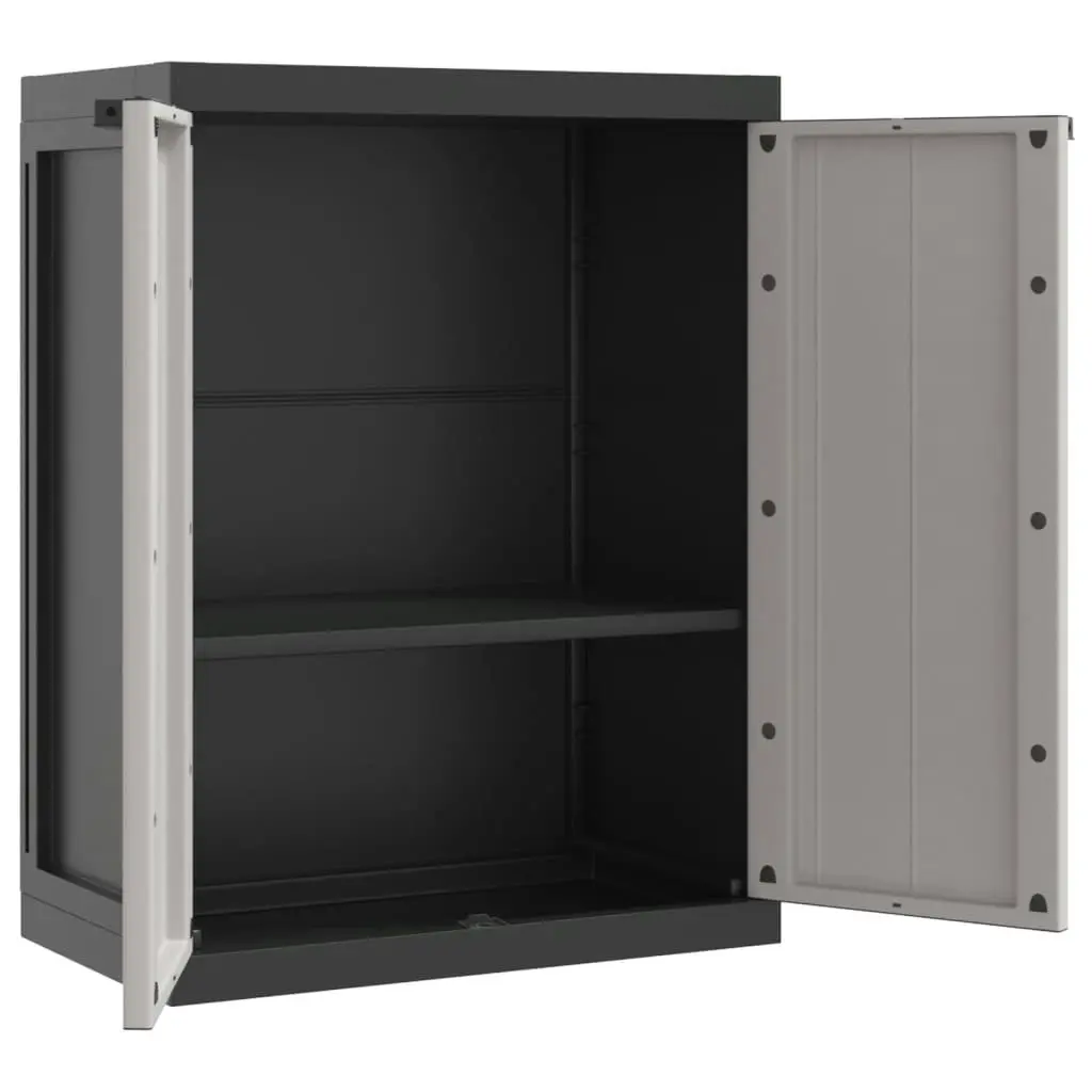 Outdoor Storage Cabinet Grey and Black 65x37x85 cm PP 364199