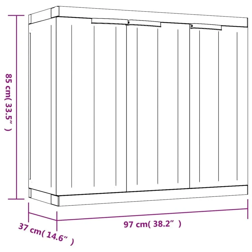 Outdoor Storage Cabinet Black 97x37x85 cm PP 364207