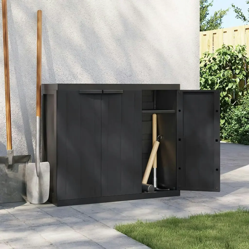 Outdoor Storage Cabinet Black 97x37x85 cm PP 364207