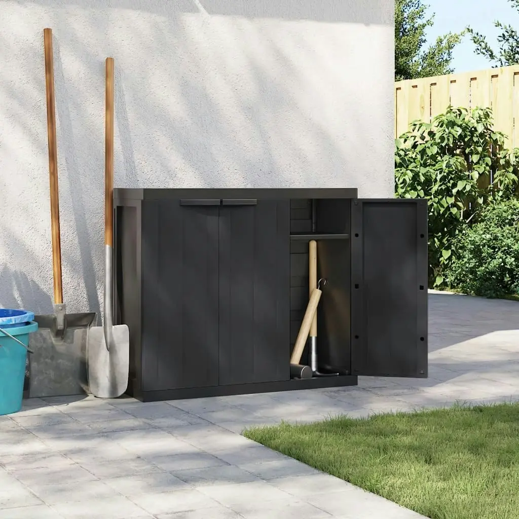 Outdoor Storage Cabinet Black 97x37x85 cm PP 364207