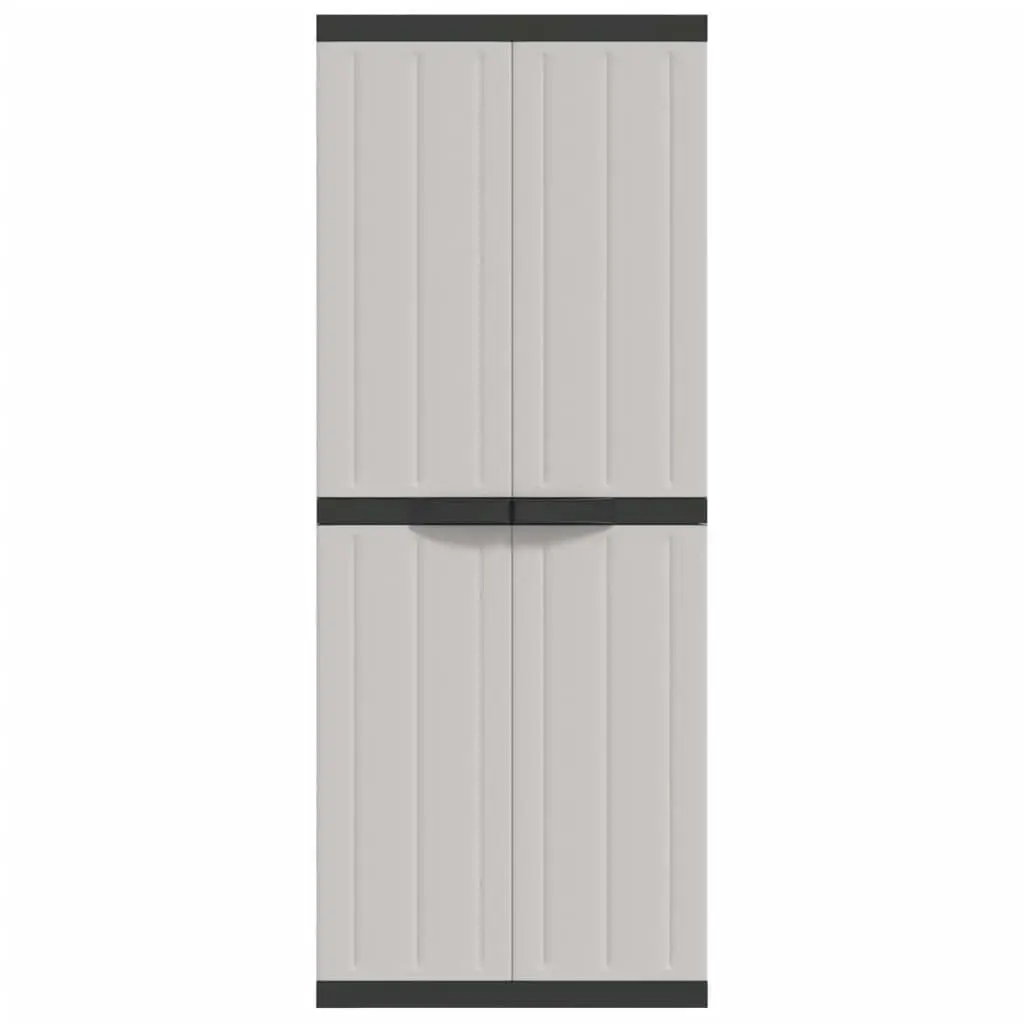 Outdoor Storage Cabinet Grey and Black 65x37x165 cm PP 364201