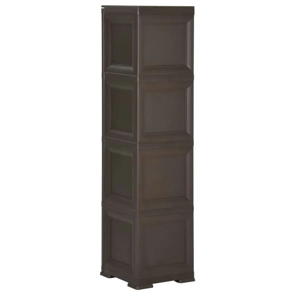 Plastic Cabinet 40x43x164 cm Wood Design Brown 340602