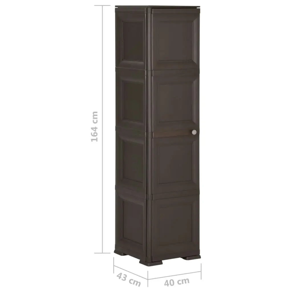 Plastic Cabinet 40x43x164 cm Wood Design Brown 340602