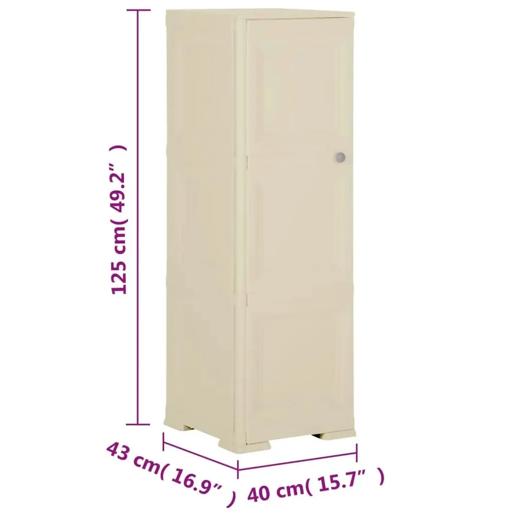 Plastic Cabinet 40x43x125 cm Wood Design Angora White 340604