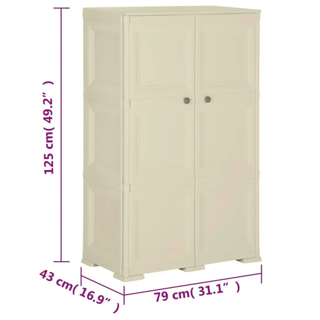 Plastic Cabinet 79x43x125 cm Wood Design Angora White 340592