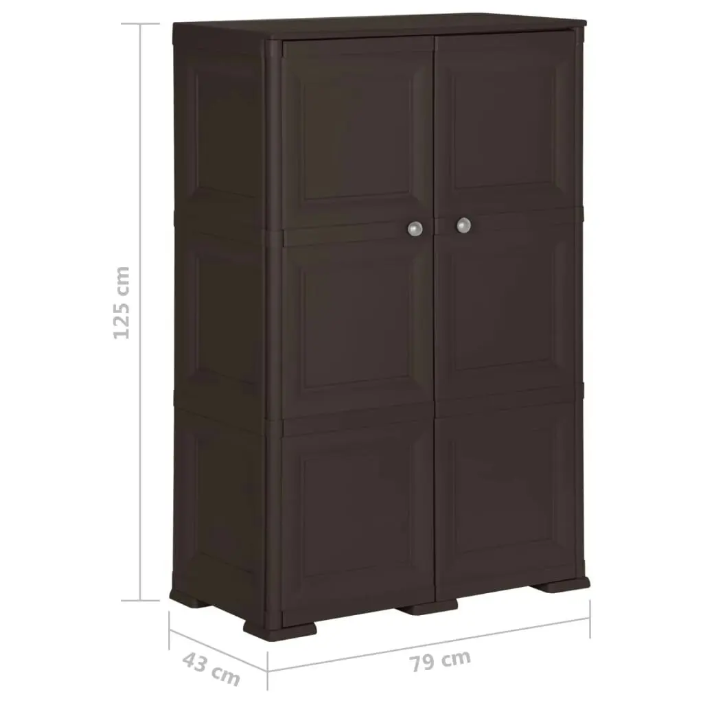 Plastic Cabinet 79x43x125 cm Wood Design Brown 340594