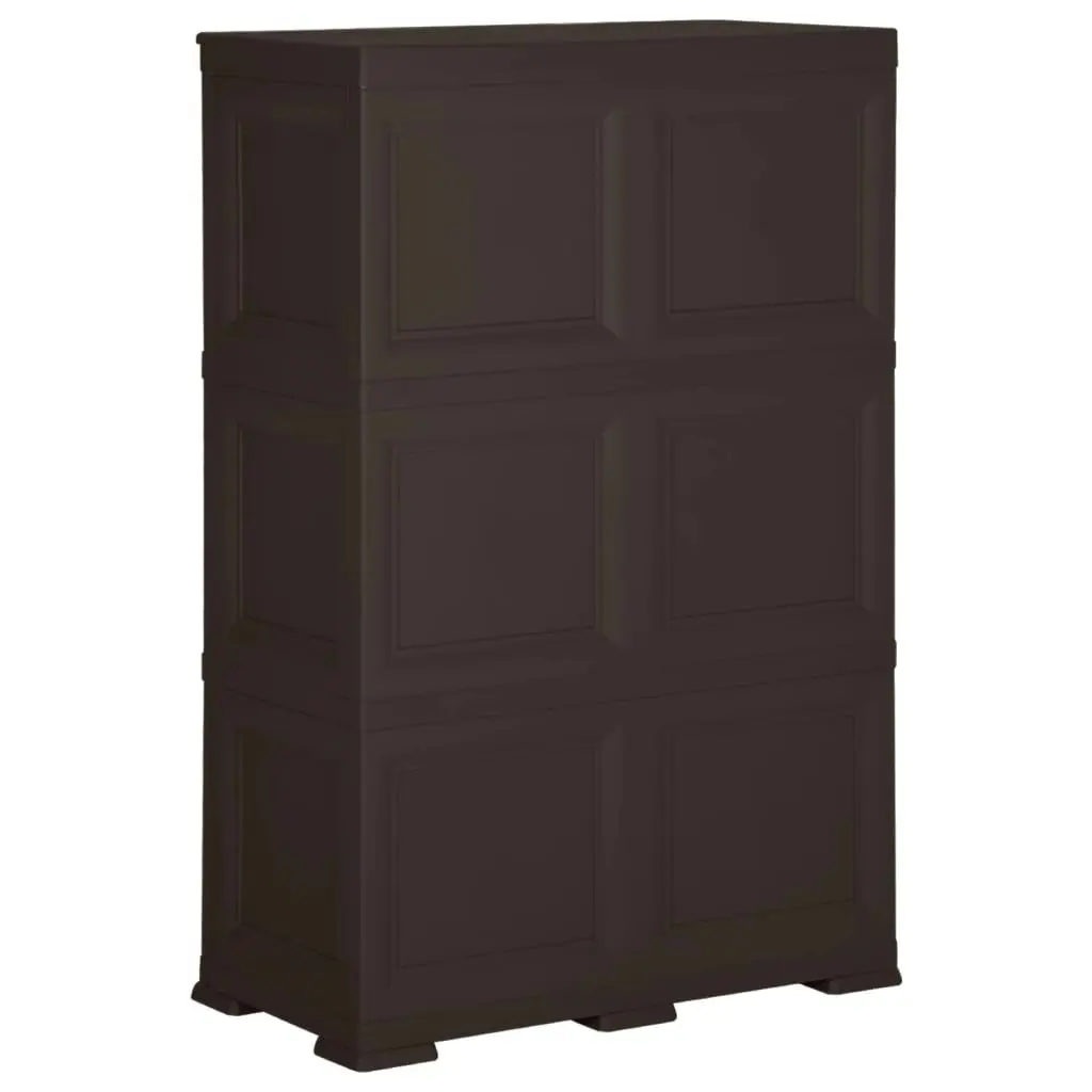 Plastic Cabinet 79x43x125 cm Wood Design Brown 340594