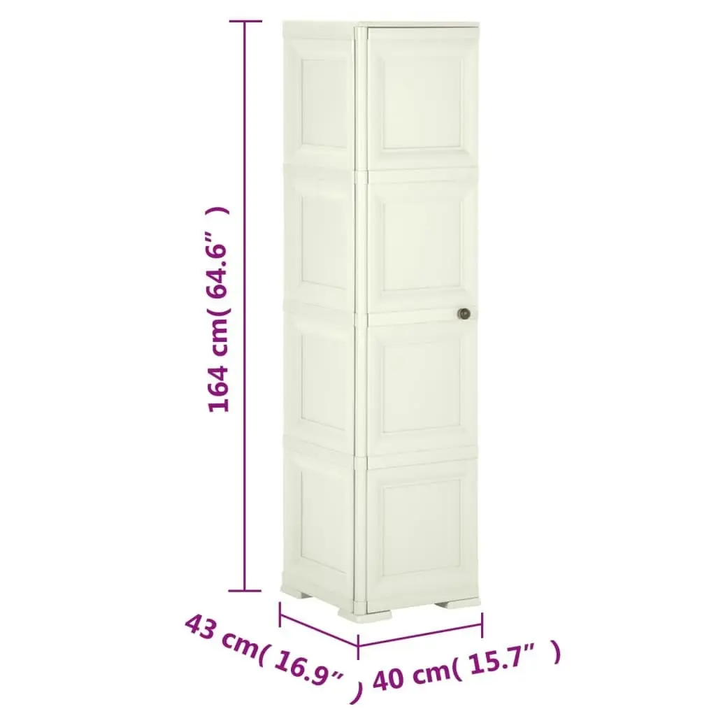 Plastic Cabinet 40x43x164 cm Wood Design Vanilla Ice 340599