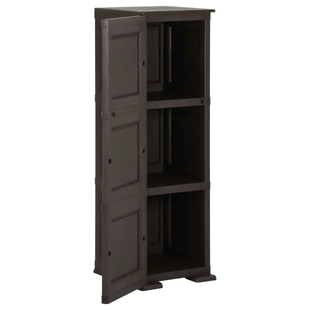 Plastic Cabinet 40x43x125 cm Wood Design Brown 340606