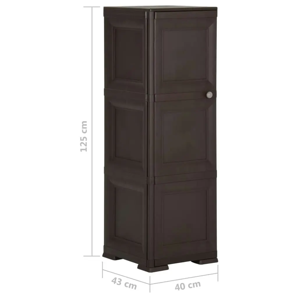 Plastic Cabinet 40x43x125 cm Wood Design Brown 340606