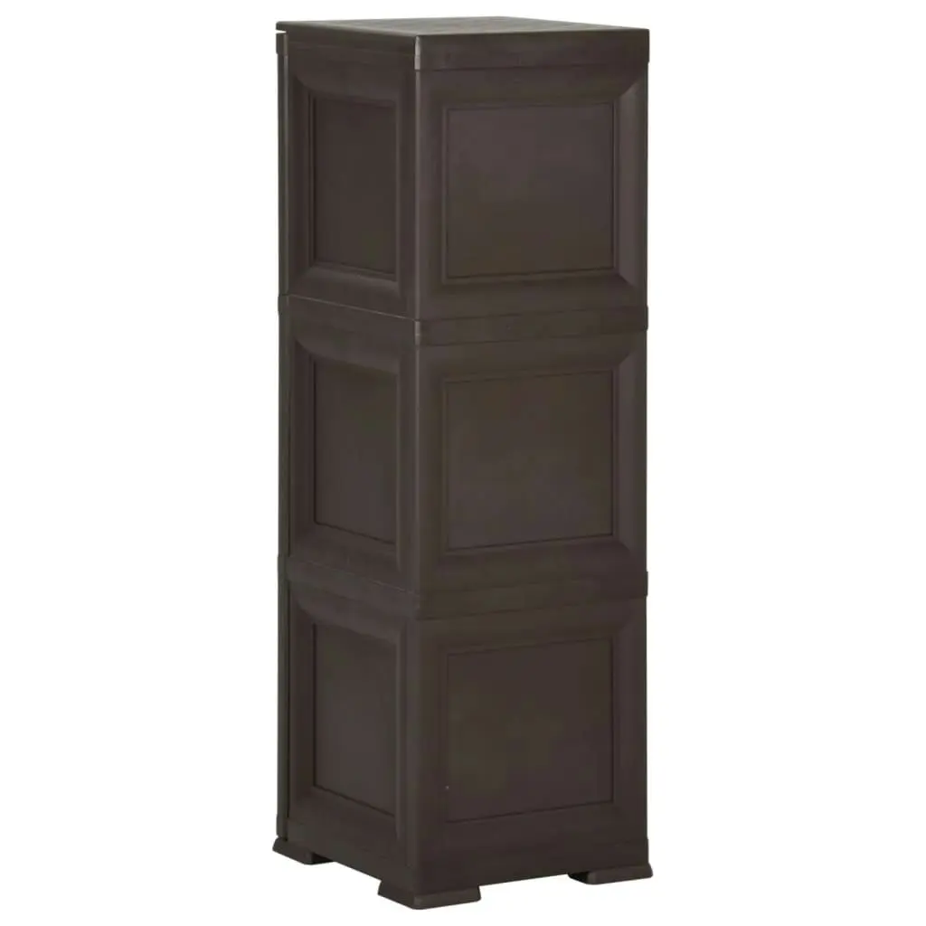 Plastic Cabinet 40x43x125 cm Wood Design Brown 340606