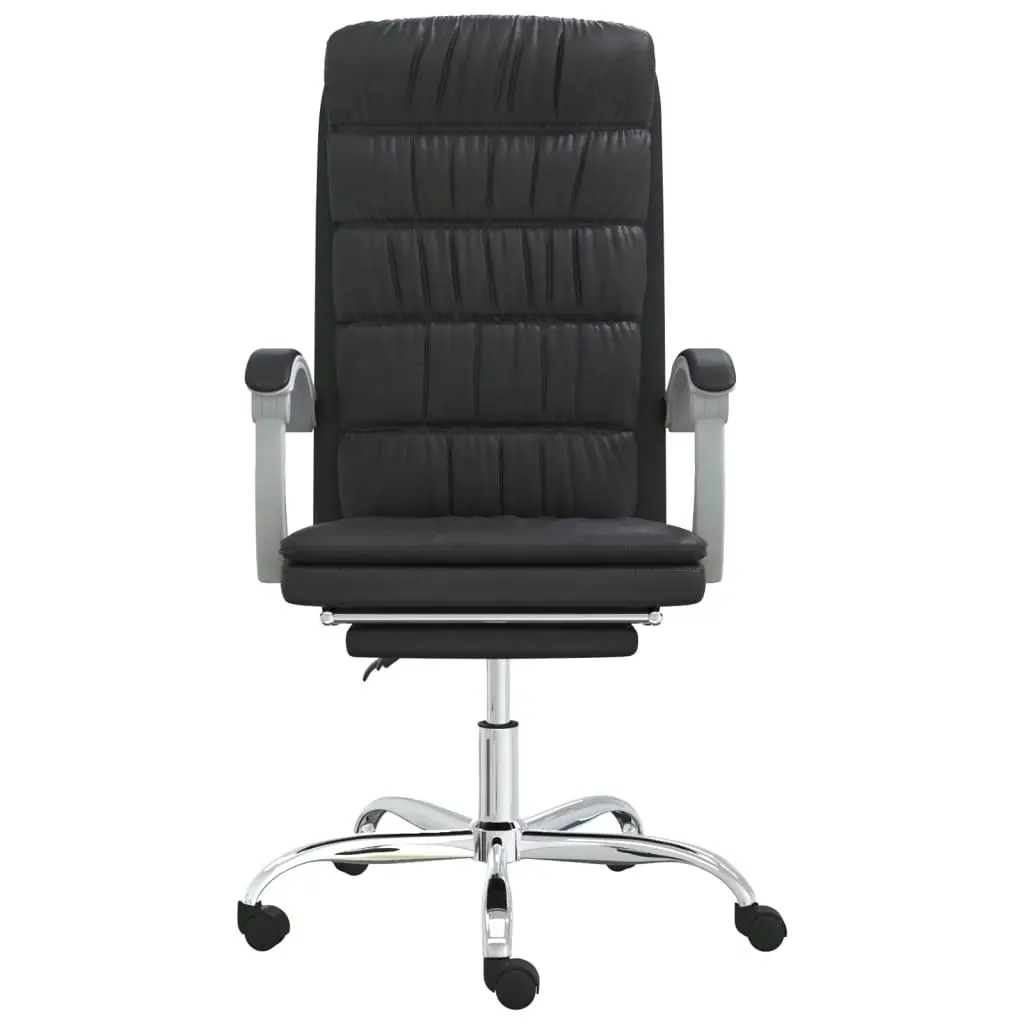 Reclining Office Chair Black Faux Leather 349653