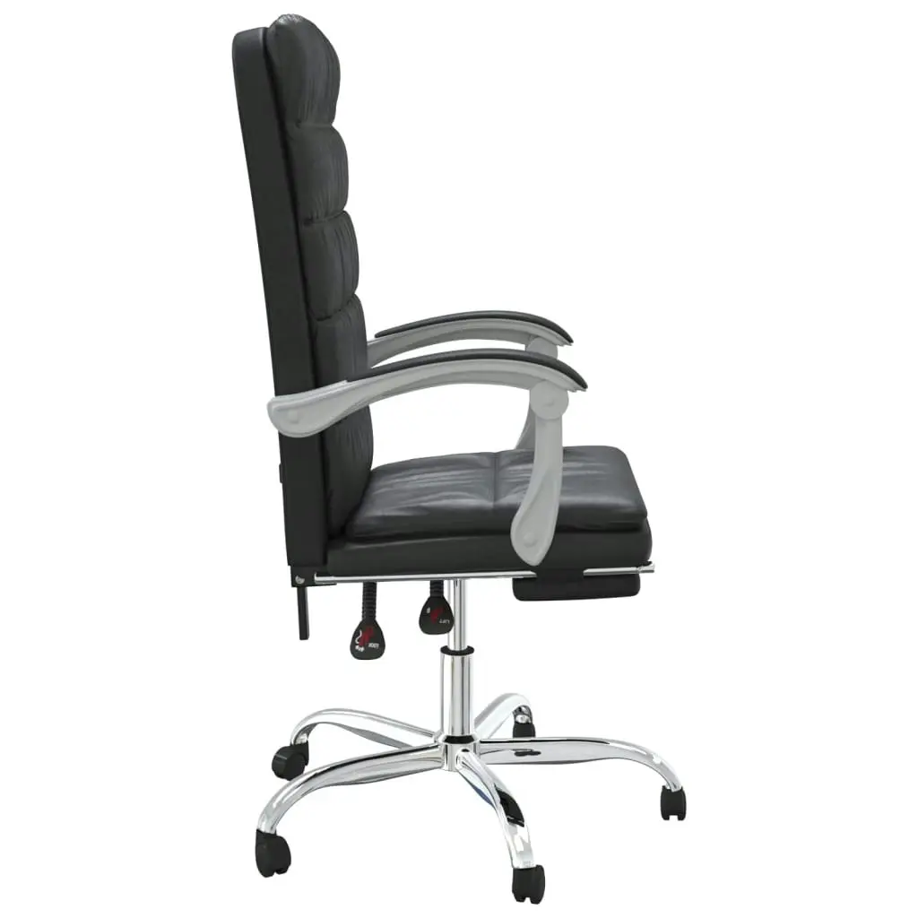 Reclining Office Chair Black Faux Leather 349653