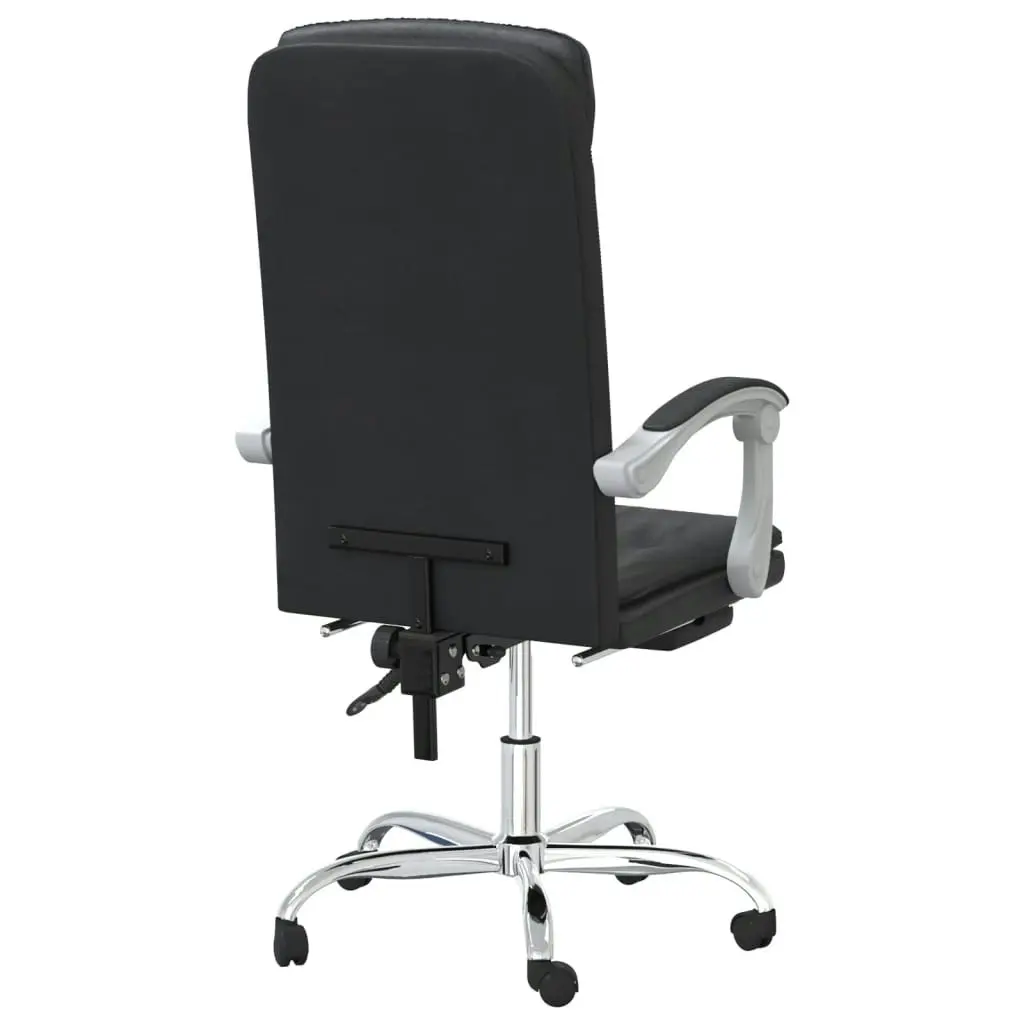 Reclining Office Chair Black Faux Leather 349653