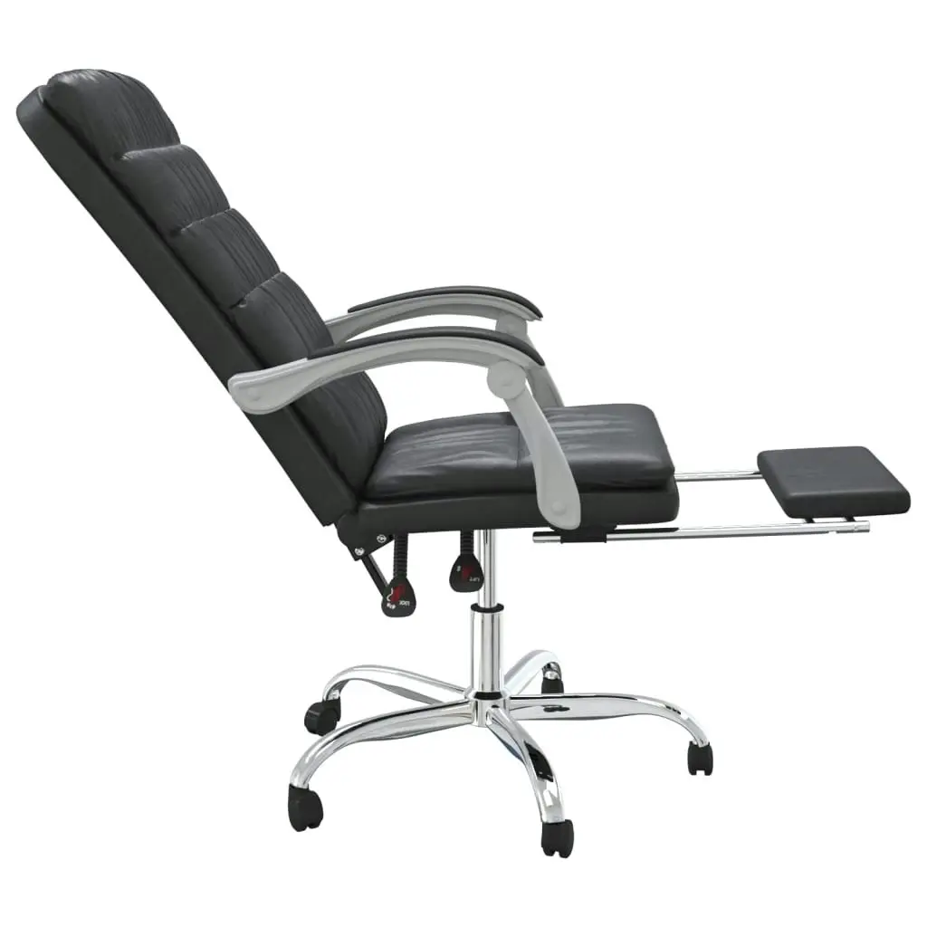 Reclining Office Chair Black Faux Leather 349653