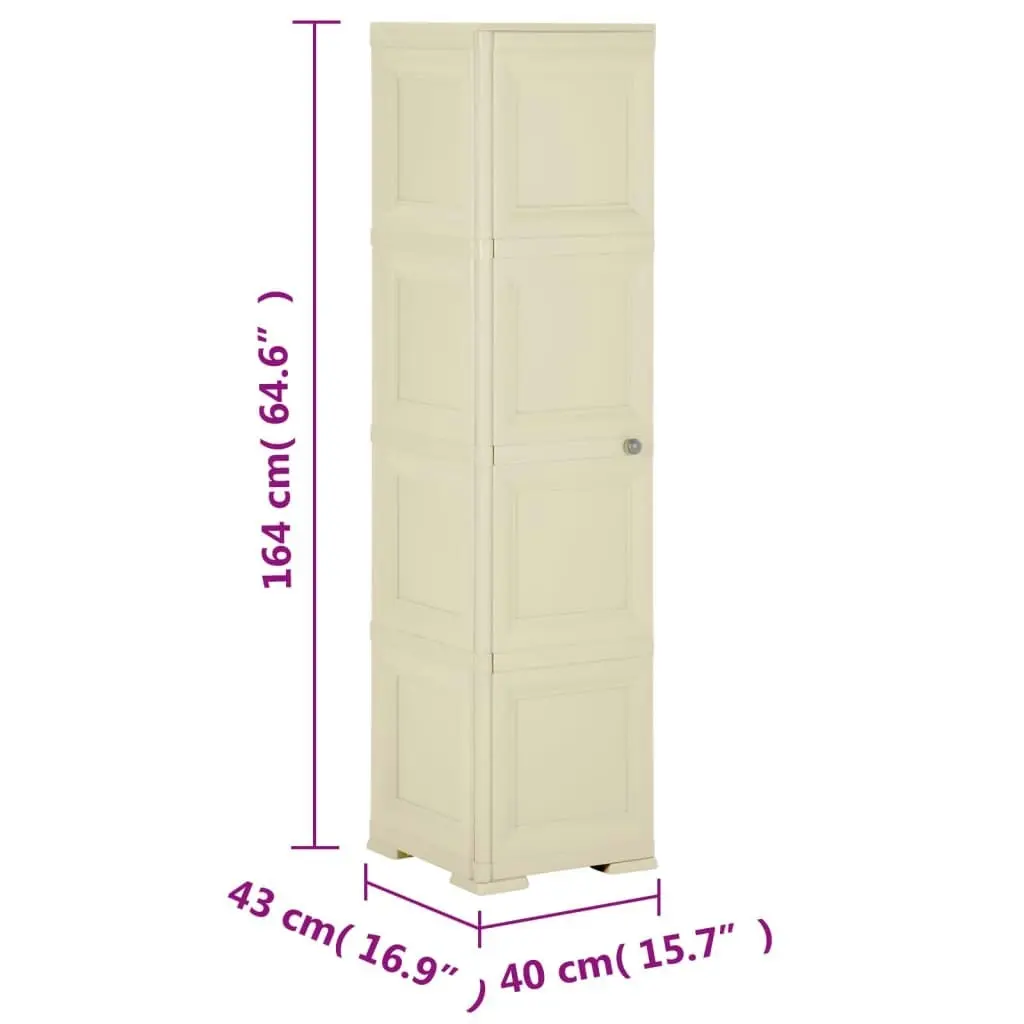 Plastic Cabinet 40x43x164 cm Wood Design Angora White 340600