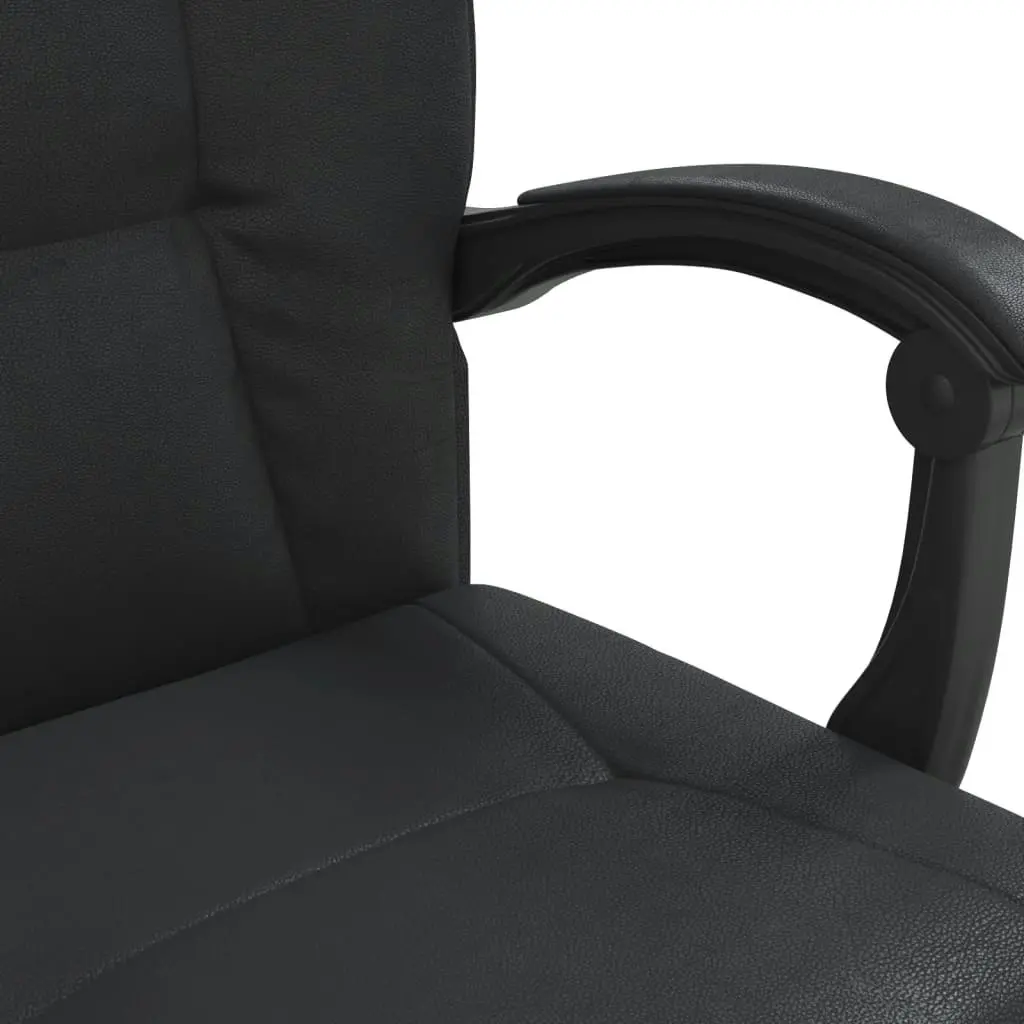 Reclining Office Chair Black Faux Leather 349753