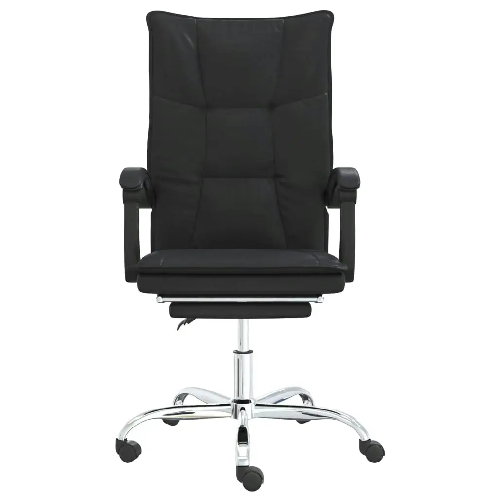 Reclining Office Chair Black Faux Leather 349753