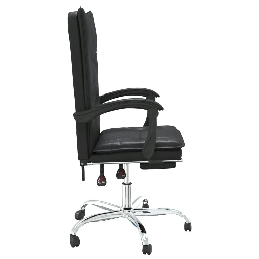 Reclining Office Chair Black Faux Leather 349753