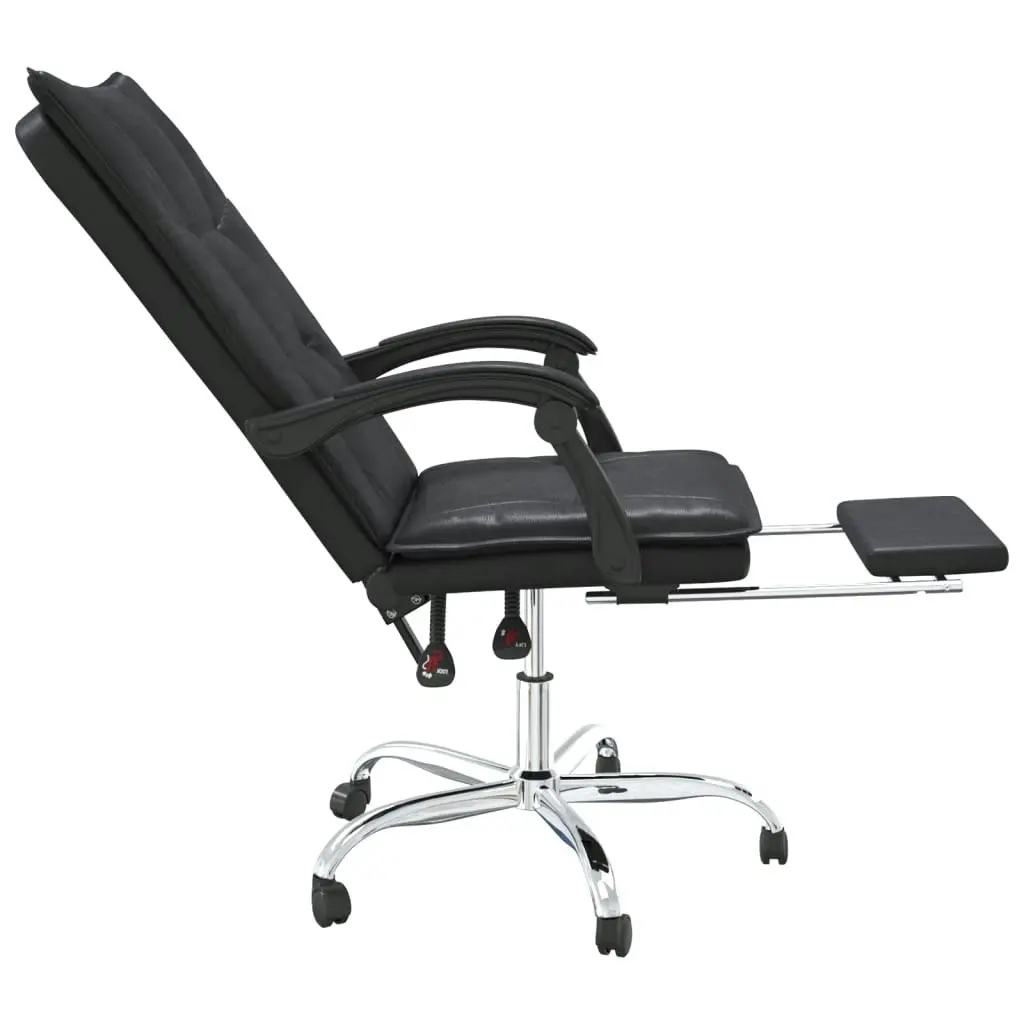 Reclining Office Chair Black Faux Leather 349753