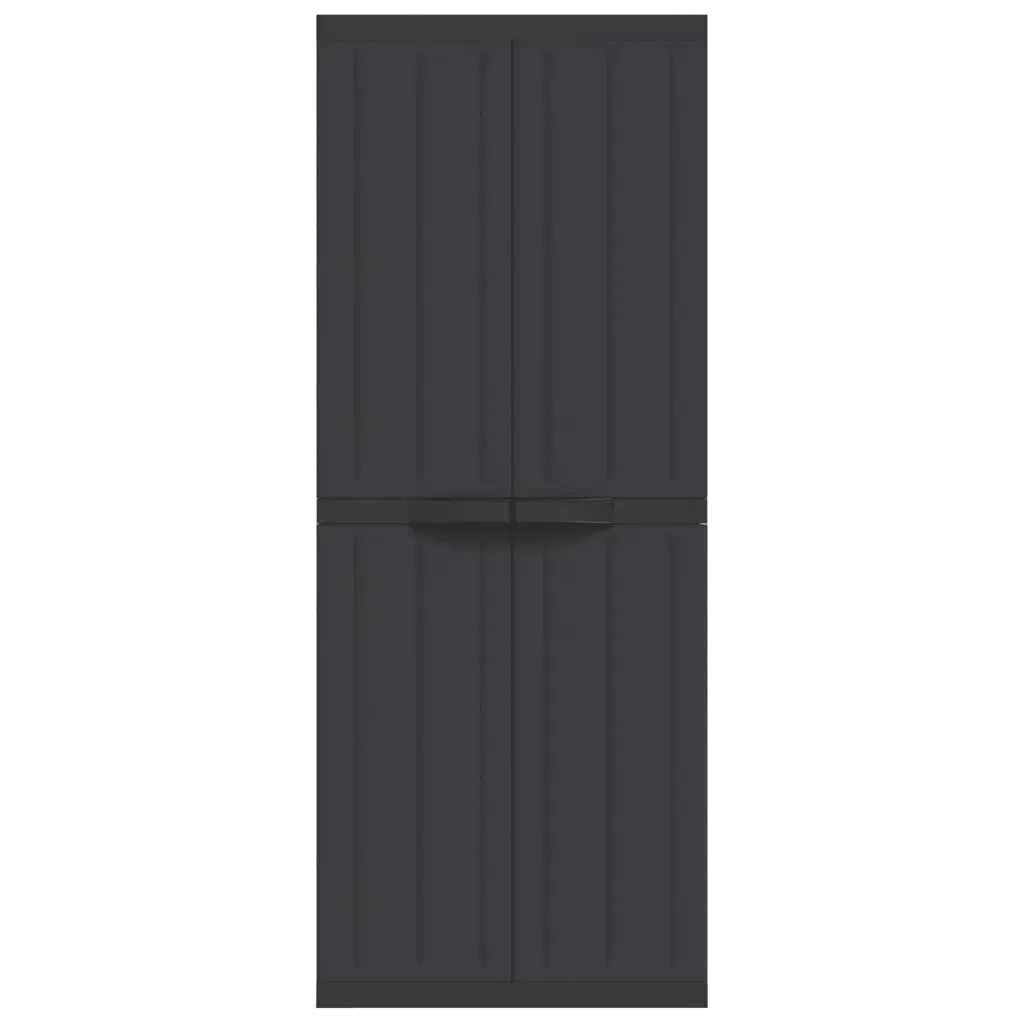 Outdoor Storage Cabinet Black 65x37x165 cm PP 364206