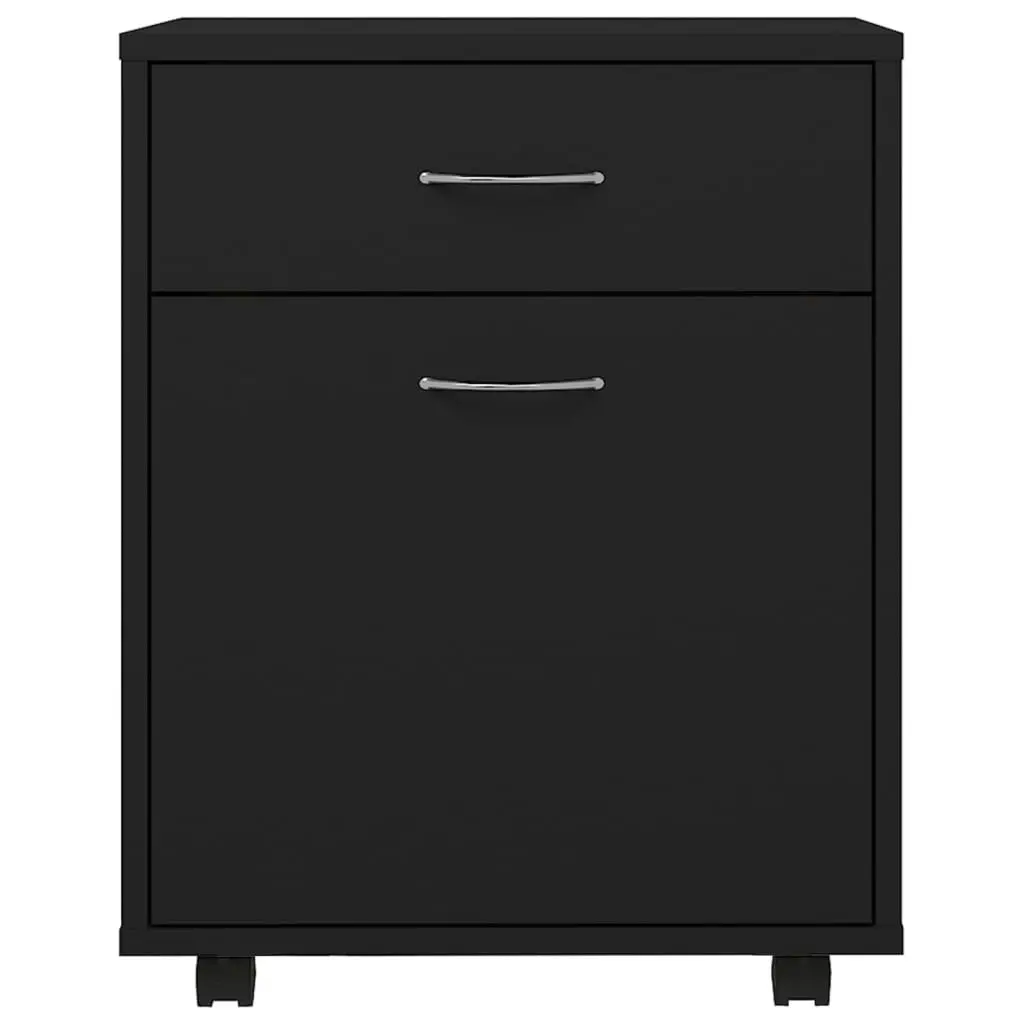 Rolling Cabinet Black 45x38x54 cm Engineered Wood 808441