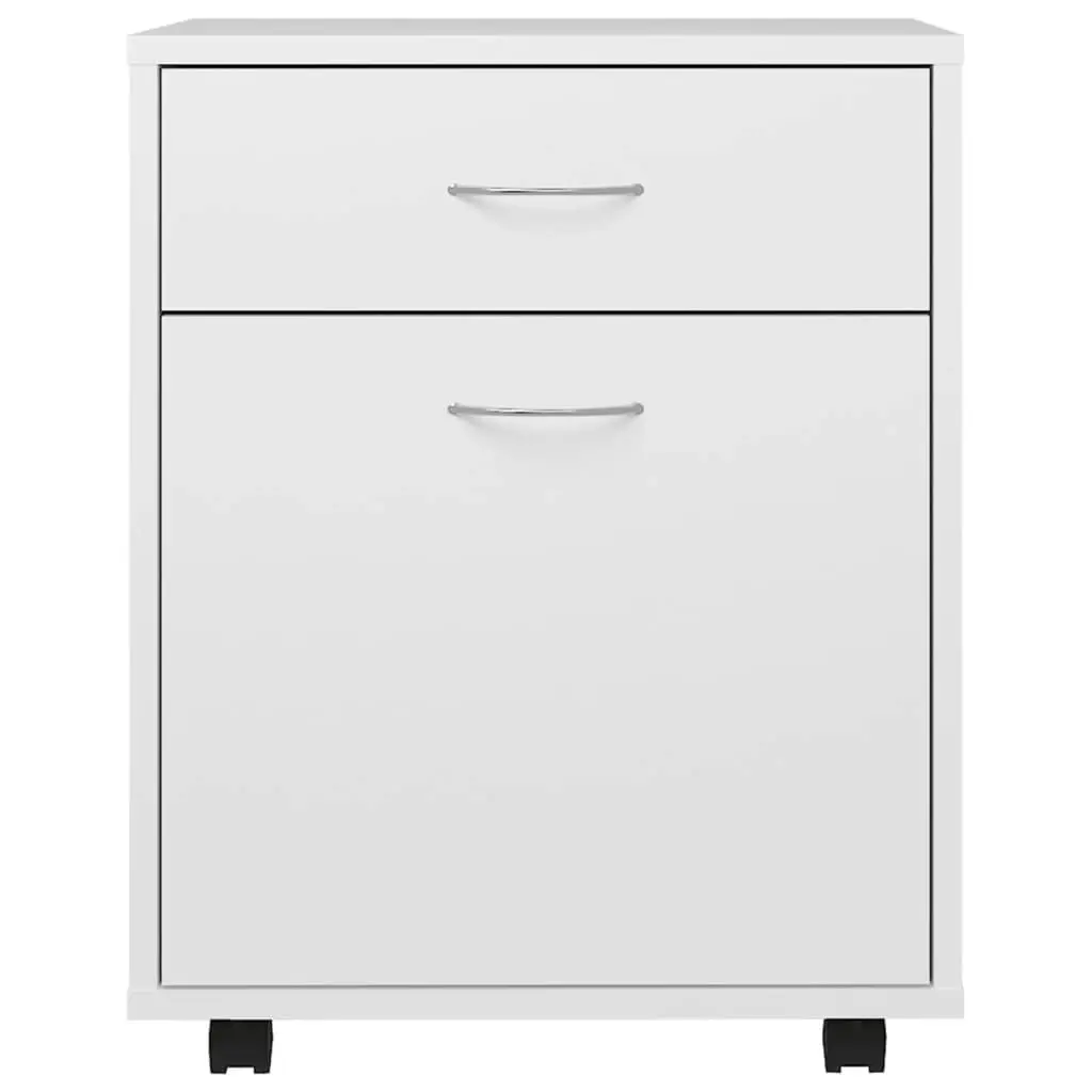 Rolling Cabinet White 45x38x54 cm Engineered Wood 808440