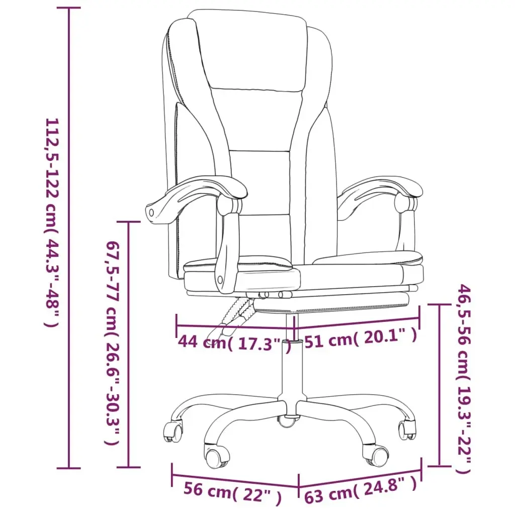 Reclining Office Chair Black Faux Leather 349697