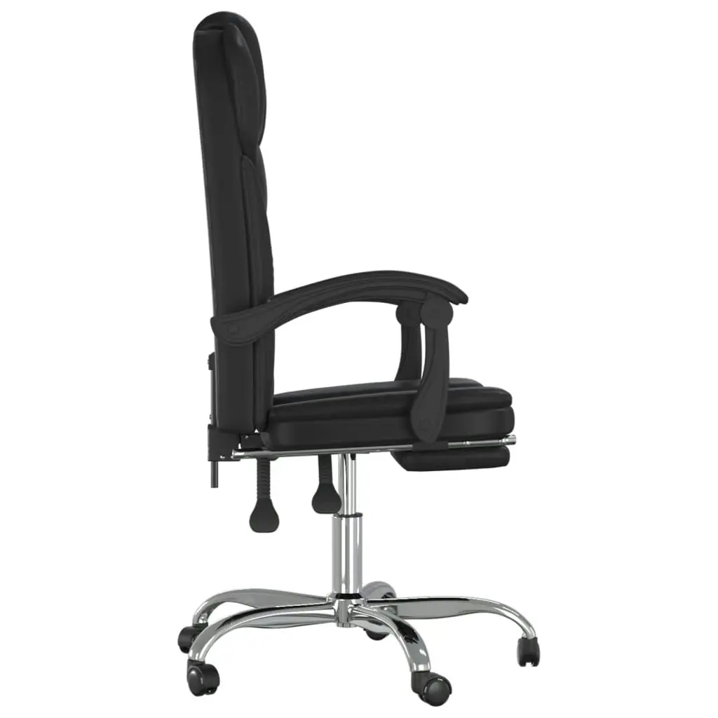 Reclining Office Chair Black Faux Leather 349697