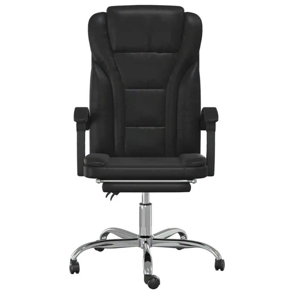 Reclining Office Chair Black Faux Leather 349697