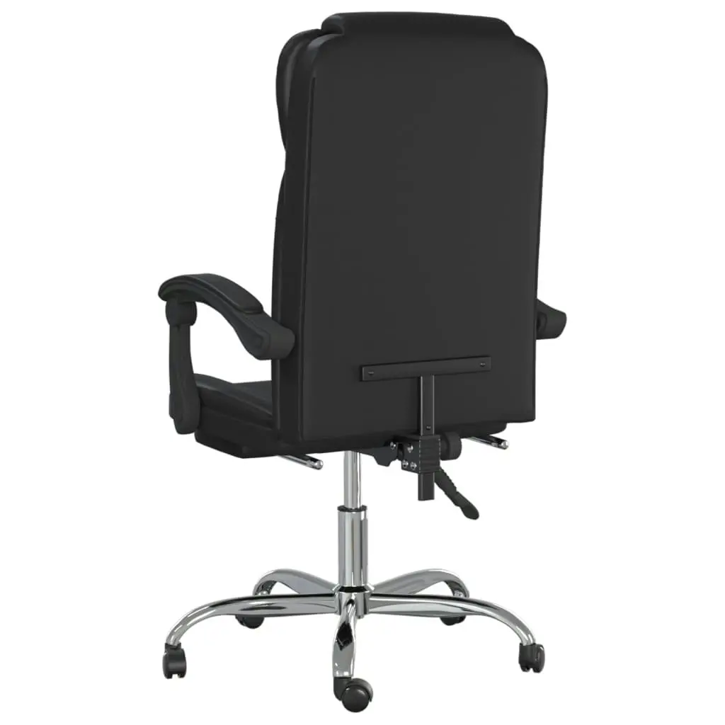 Reclining Office Chair Black Faux Leather 349697