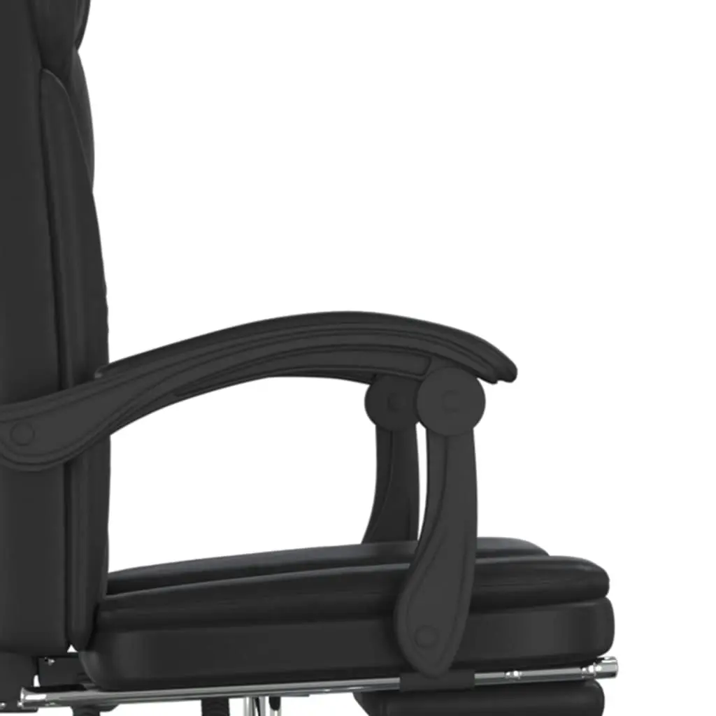 Reclining Office Chair Black Faux Leather 349697