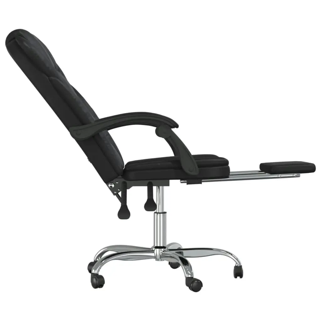 Reclining Office Chair Black Faux Leather 349697