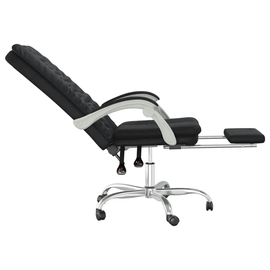 Reclining Office Chair Black Faux Leather 349717