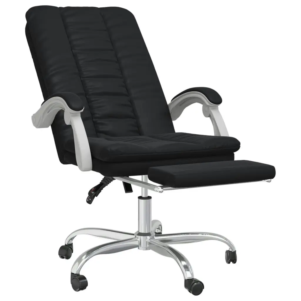 Reclining Office Chair Black Faux Leather 349717