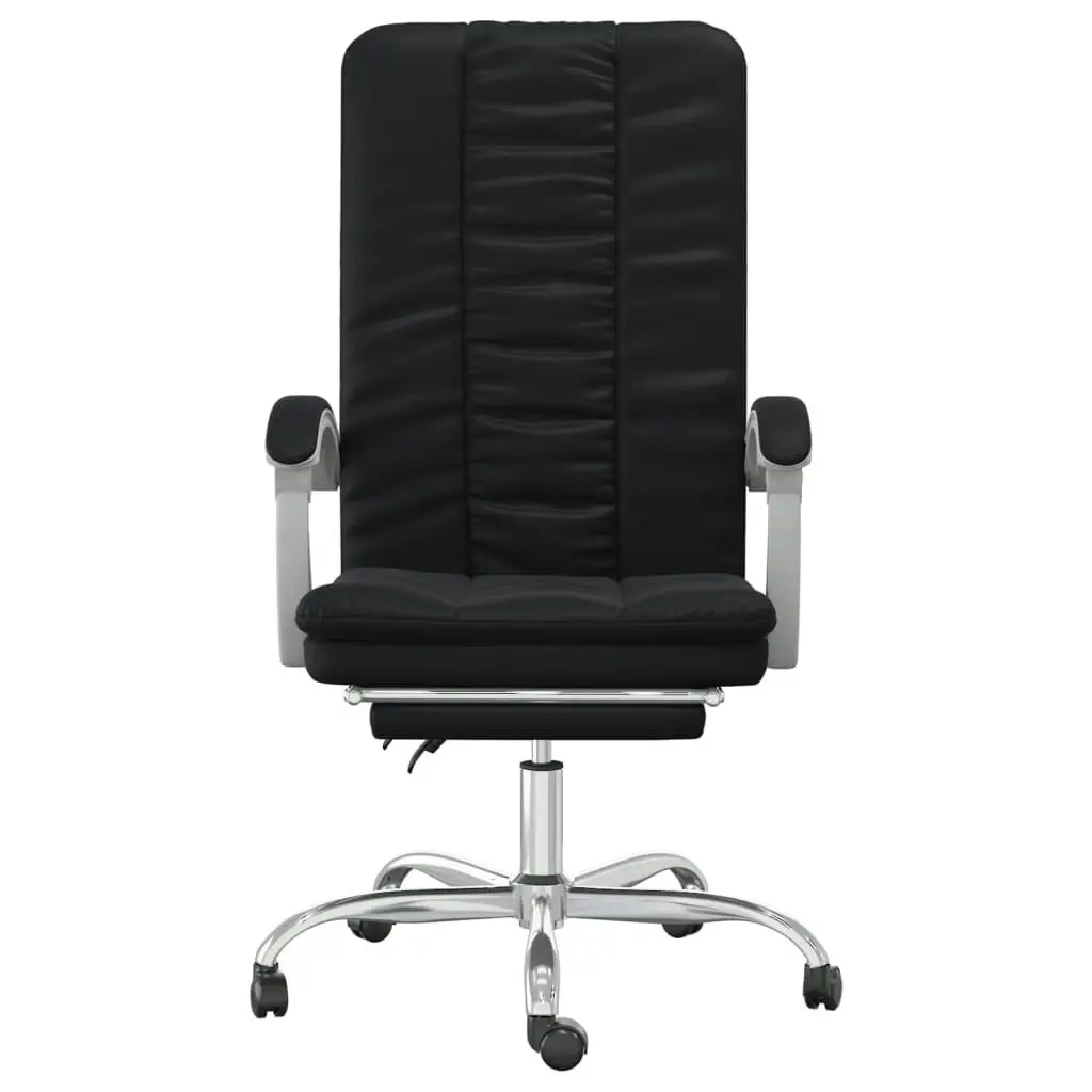 Reclining Office Chair Black Faux Leather 349717