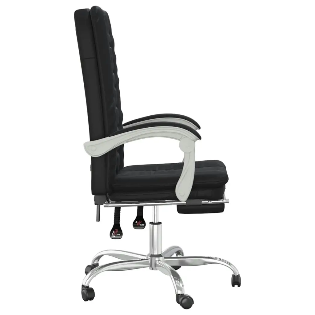 Reclining Office Chair Black Faux Leather 349717