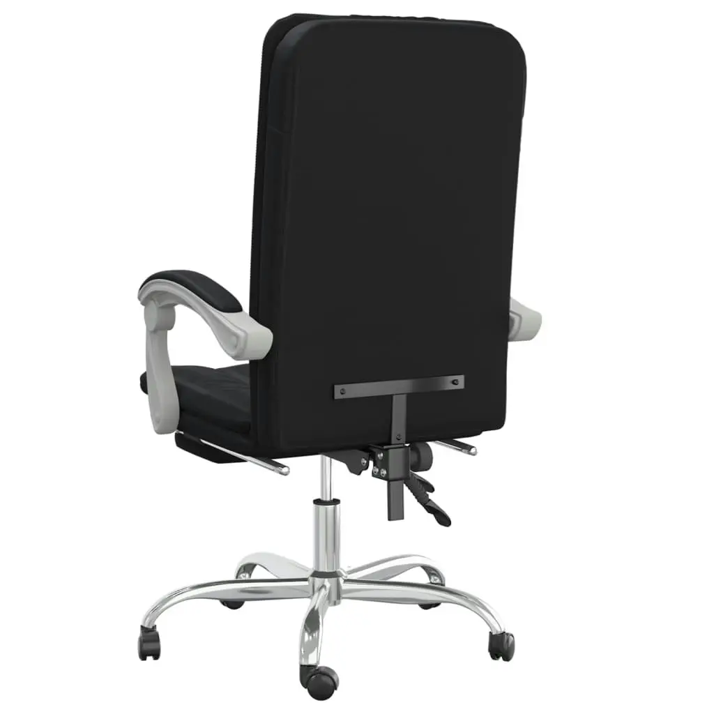 Reclining Office Chair Black Faux Leather 349717