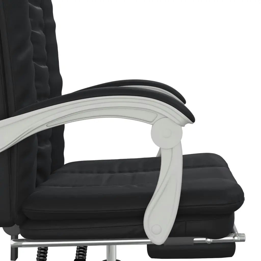 Reclining Office Chair Black Faux Leather 349717