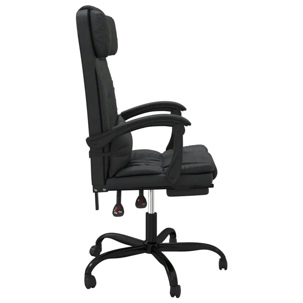 Reclining Office Chair Black Faux Leather 349733