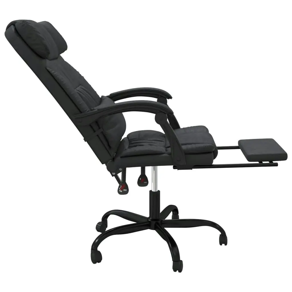 Reclining Office Chair Black Faux Leather 349733