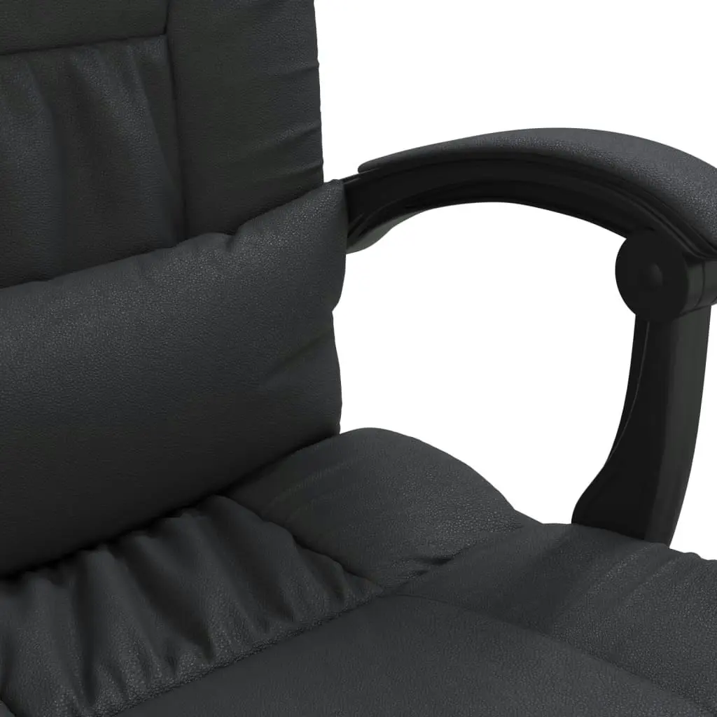 Reclining Office Chair Black Faux Leather 349733