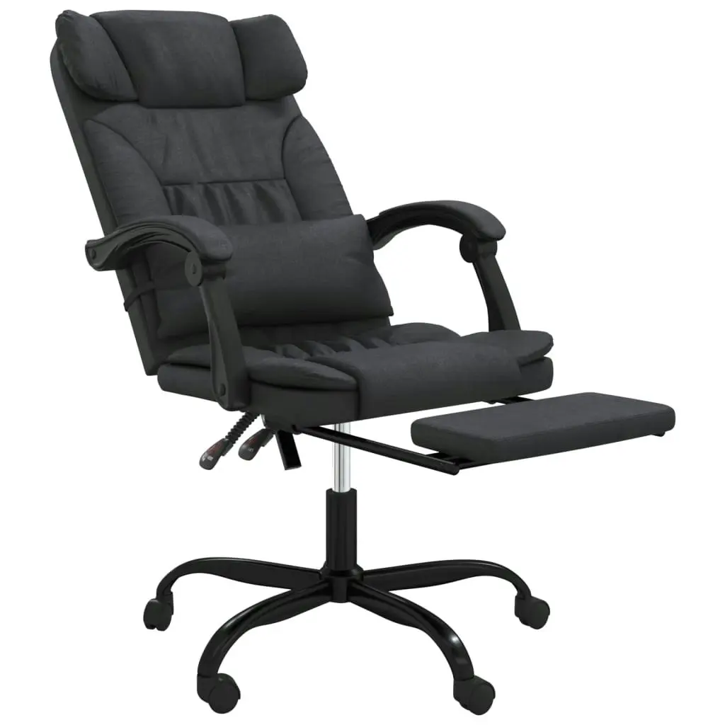 Reclining Office Chair Black Faux Leather 349733