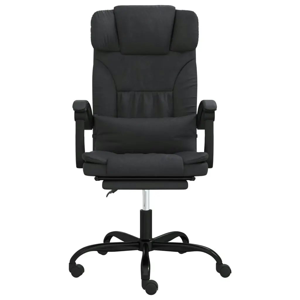 Reclining Office Chair Black Faux Leather 349733