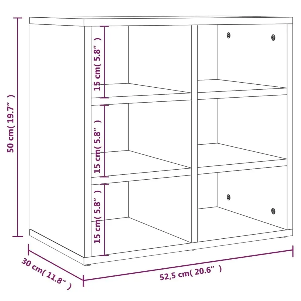 Shoe Cabinet Grey Sonoma 52.5x30x50 cm 820510