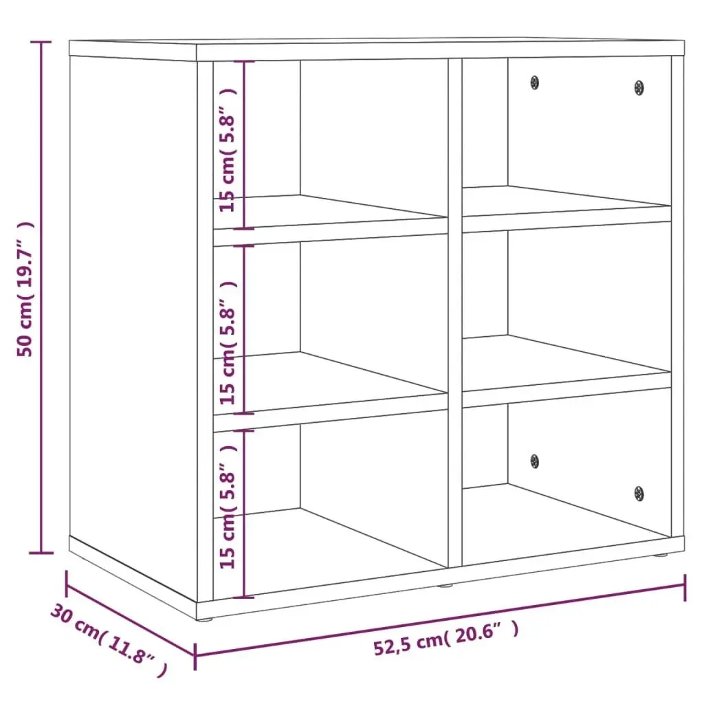 Shoe Cabinet White 52.5x30x50 cm 808684