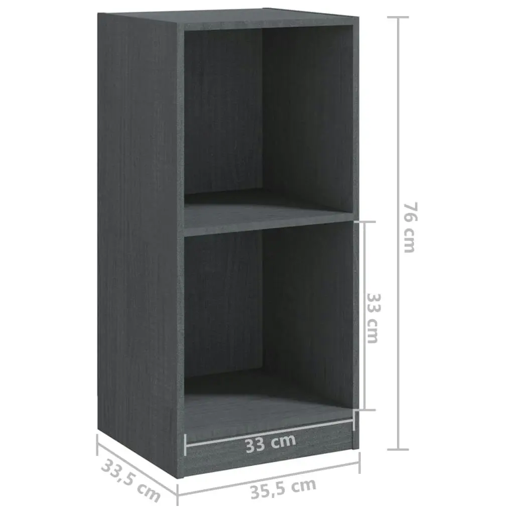 Side Cabinet Grey 35.5x33.5x76 cm Solid Pinewood 809932