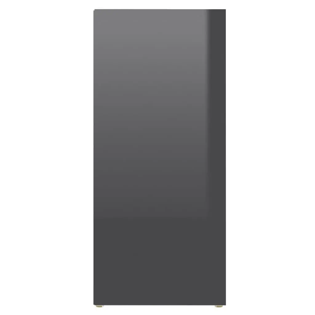 Side Cabinet High Gloss Grey 97x32x72 cm Engineered Wood 804480