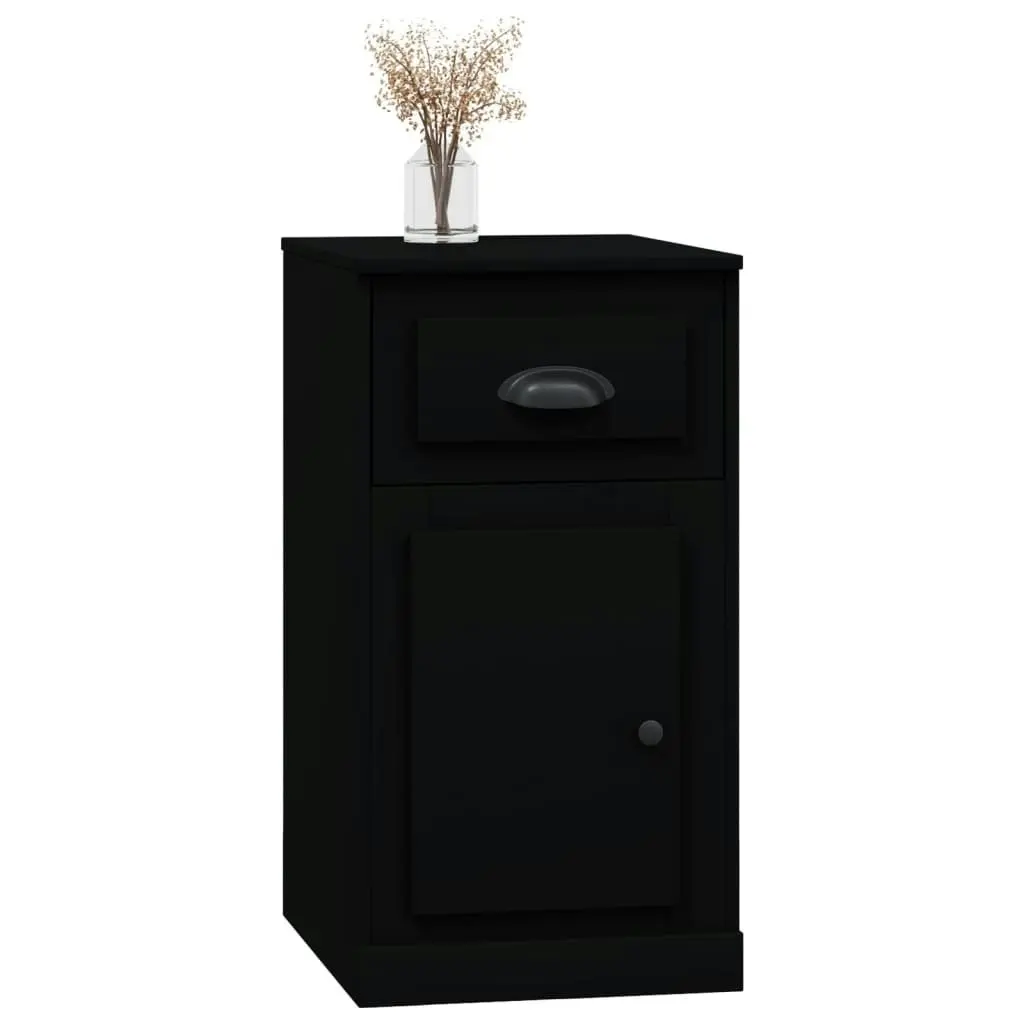 Side Cabinet with Drawer Black 40x50x75 cm Engineered Wood 816481